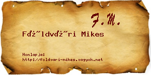 Földvári Mikes névjegykártya